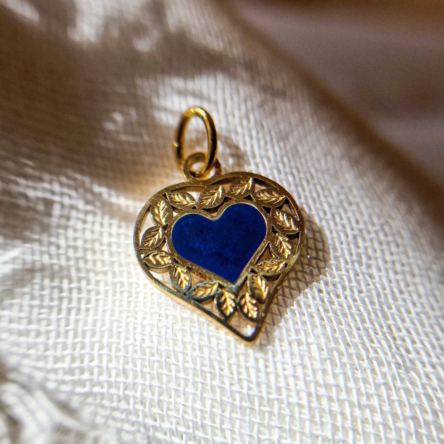 Cuore in alloro - blu