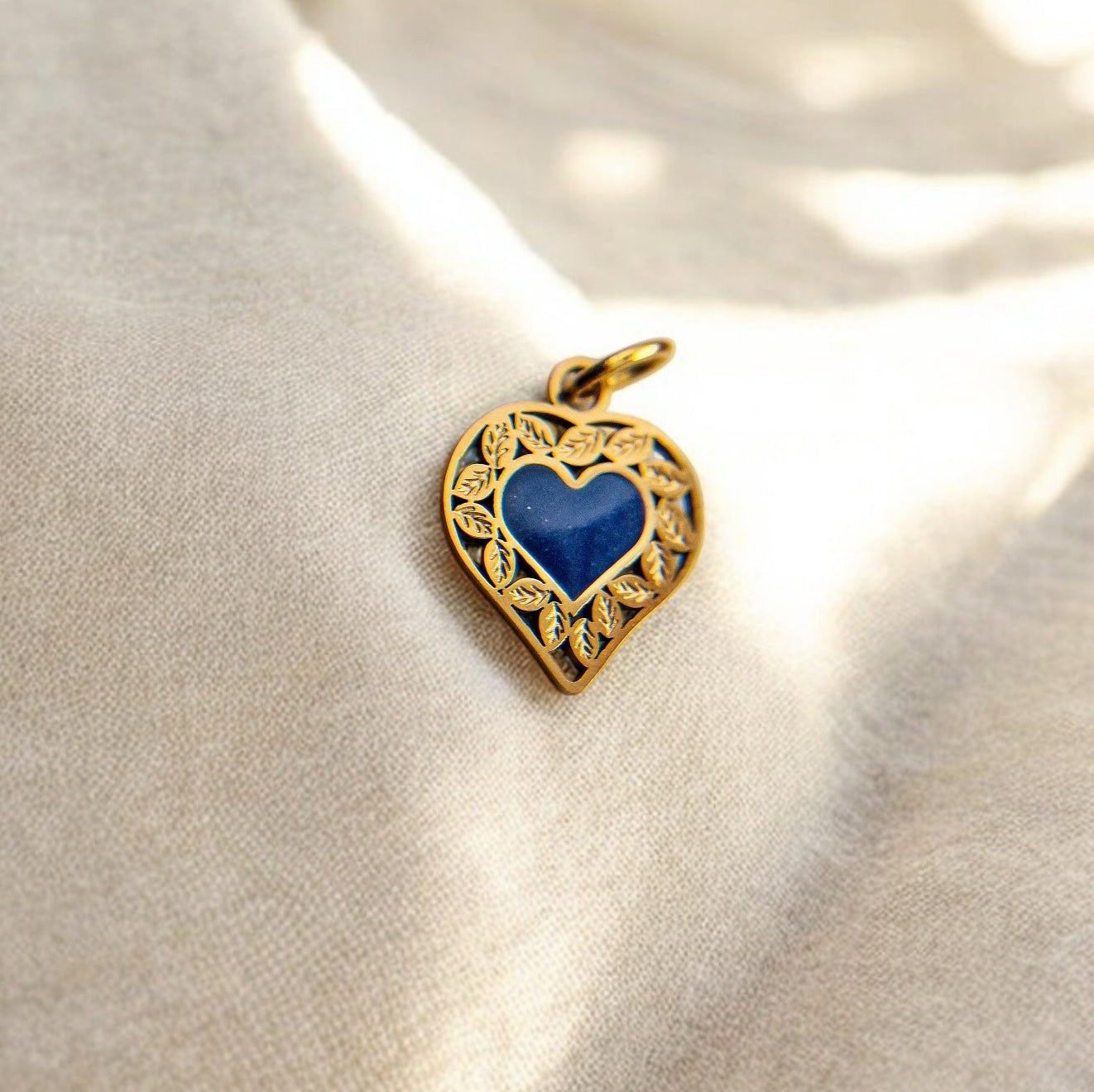 Cuore in alloro - blu
