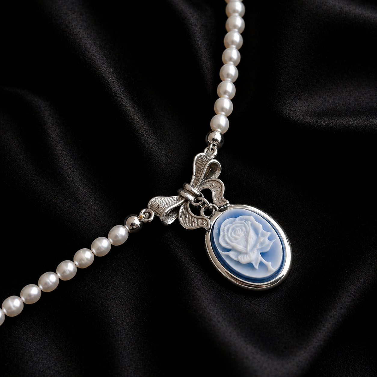 Collier rosa - agata blu