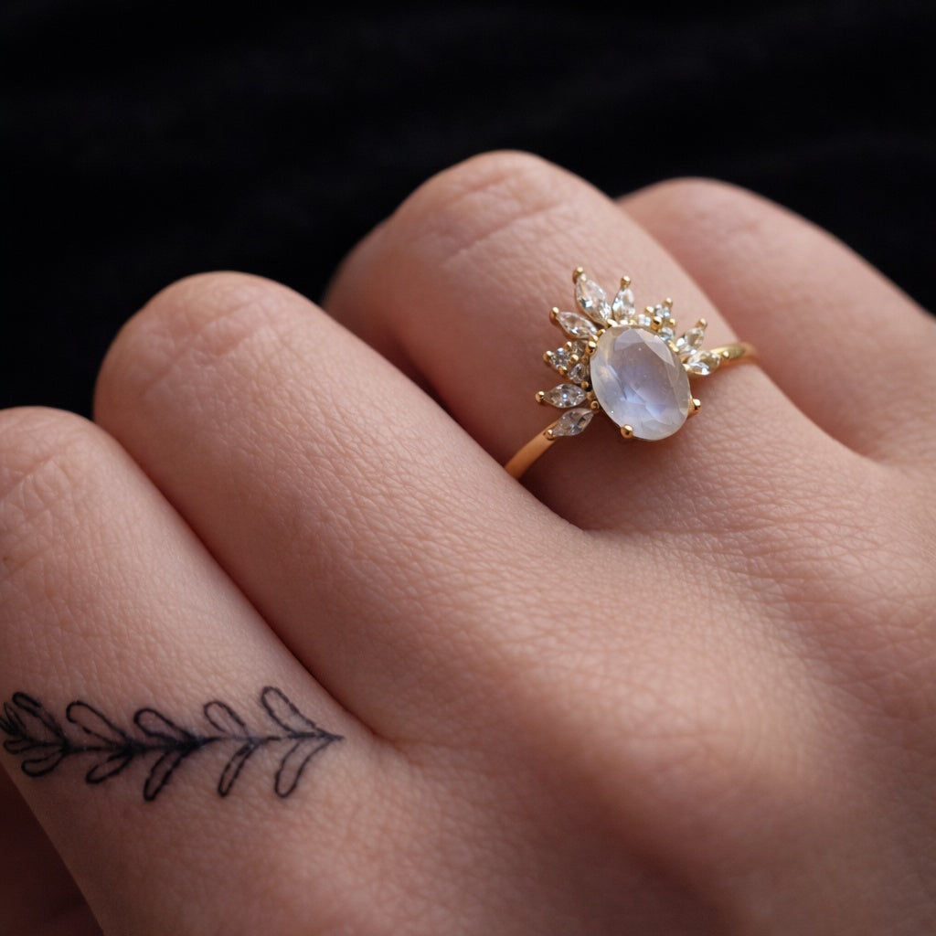 Goccia pietra di luna - oro