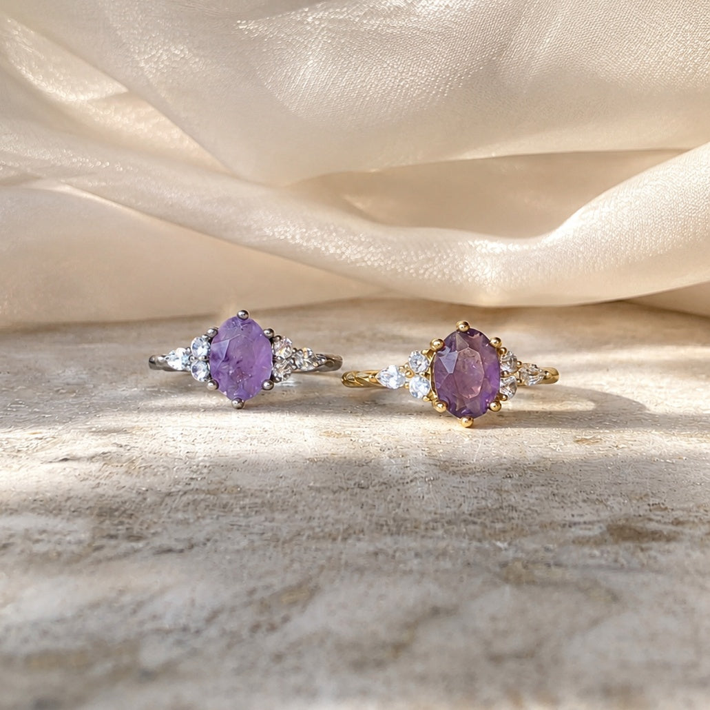 Anello ametista - taglio gemma