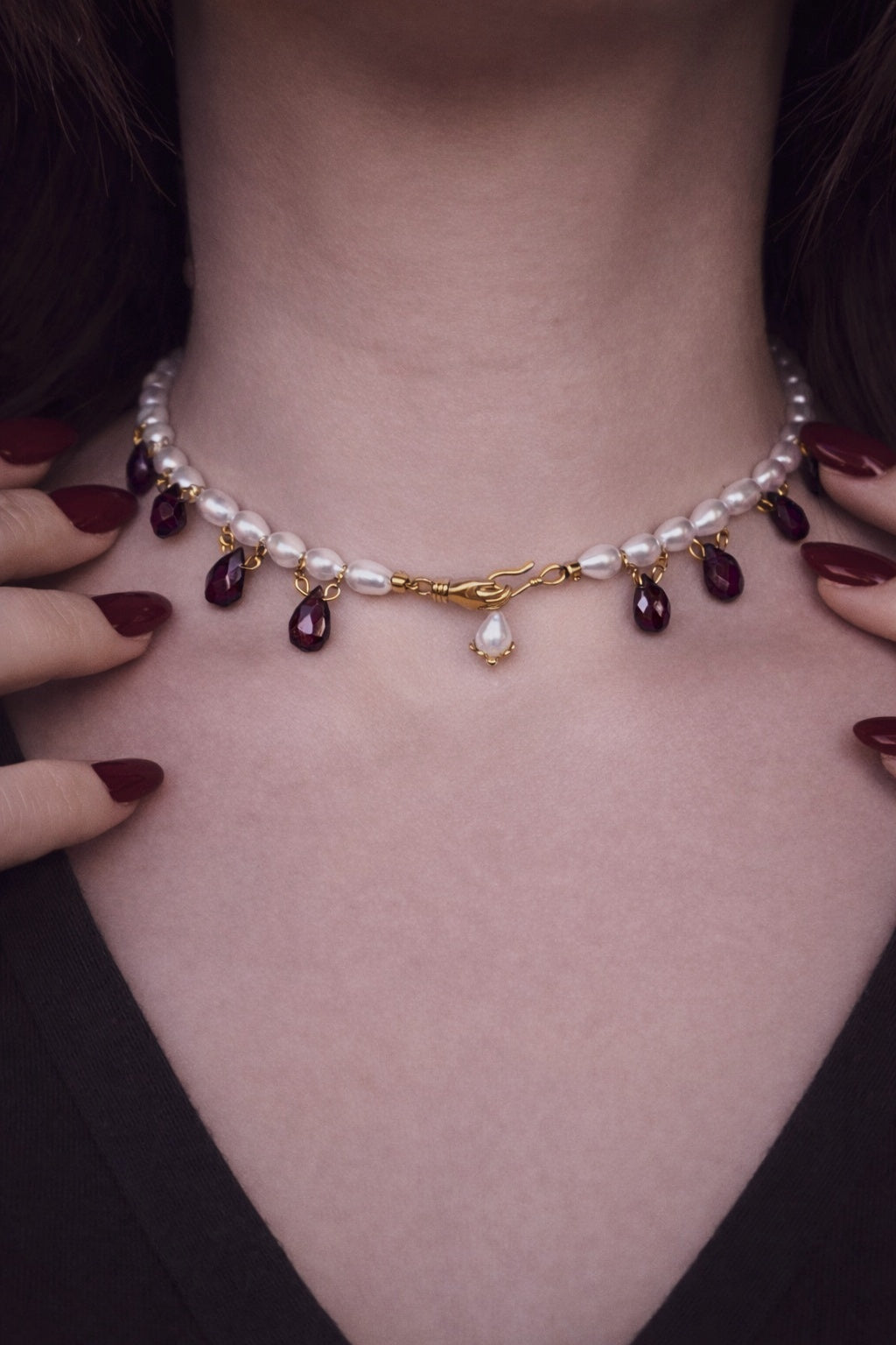 Collier Bolena granato oro