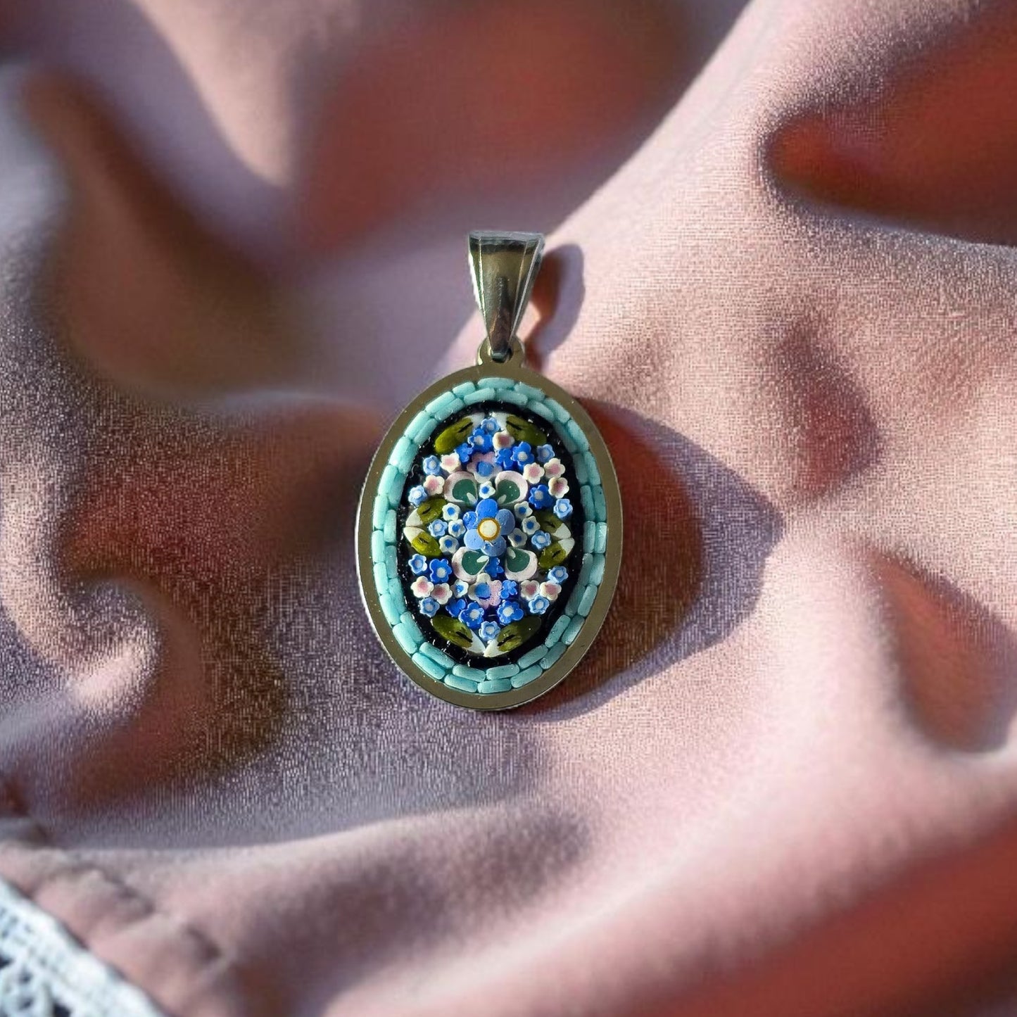 Ciondolo celeste argento