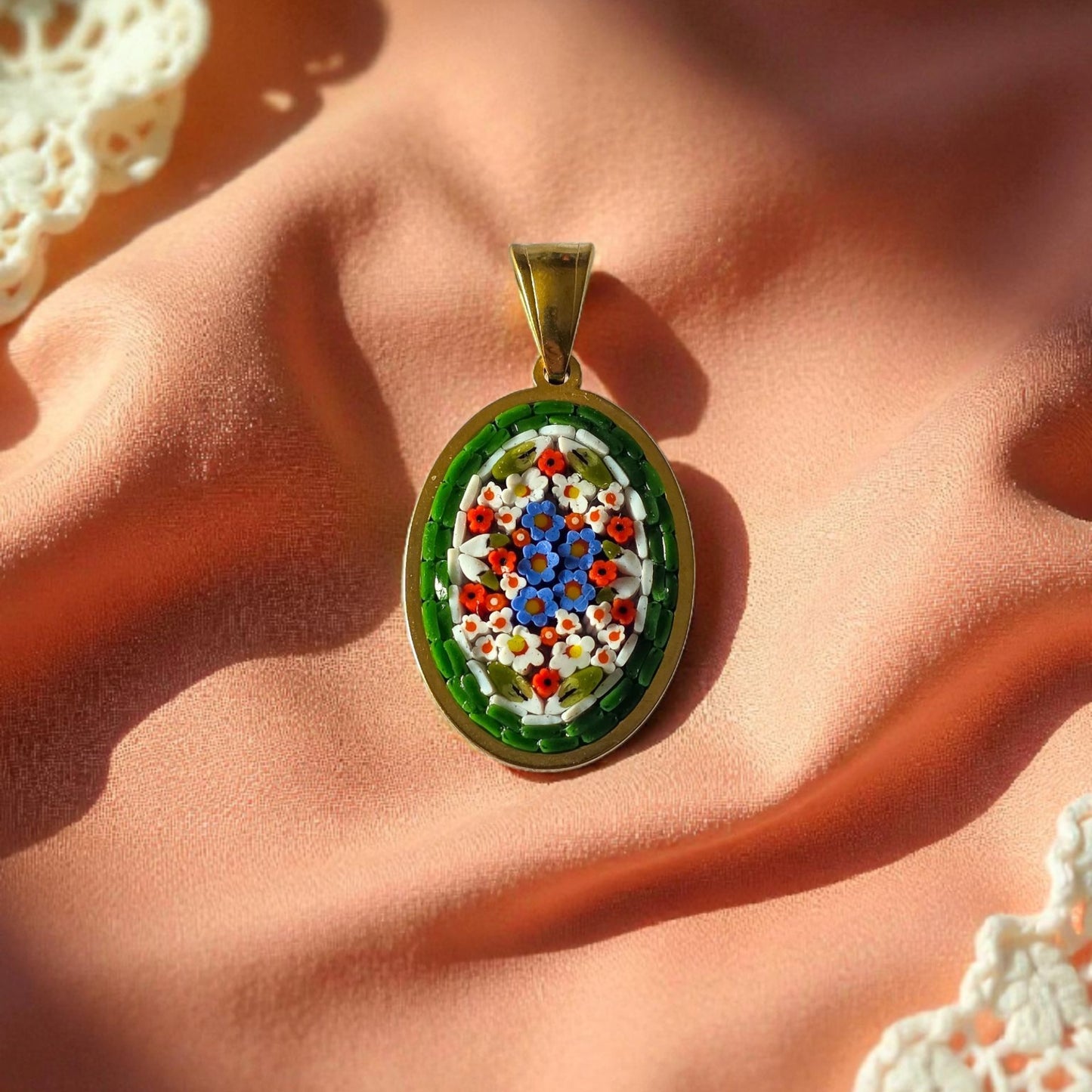 Ciondolo verde smeraldo oro