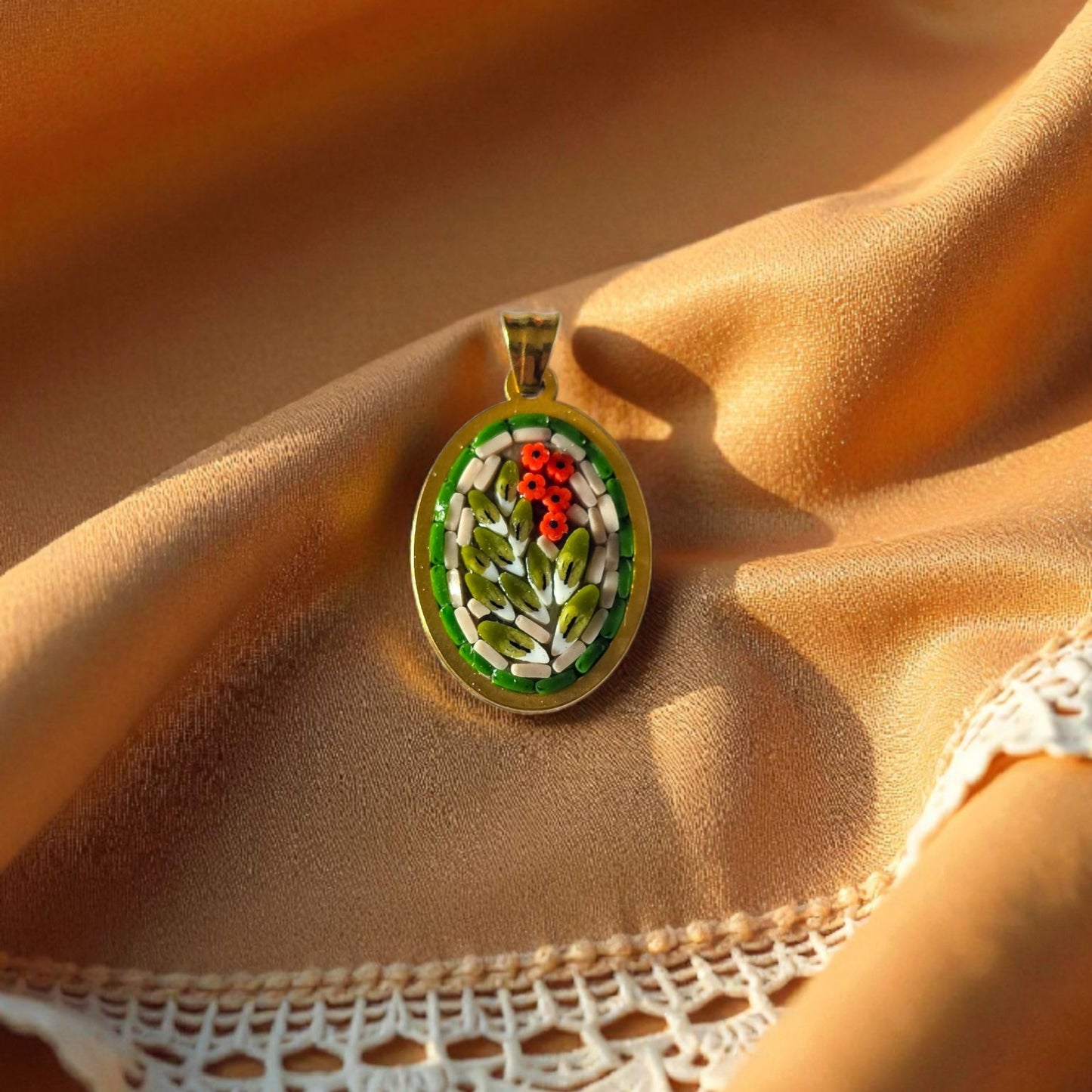 Ciondolino ovale alloro - oro