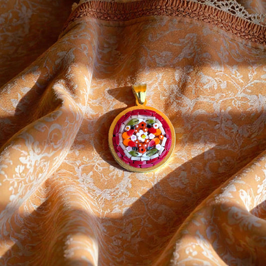 Ciondolino bordeaux oro