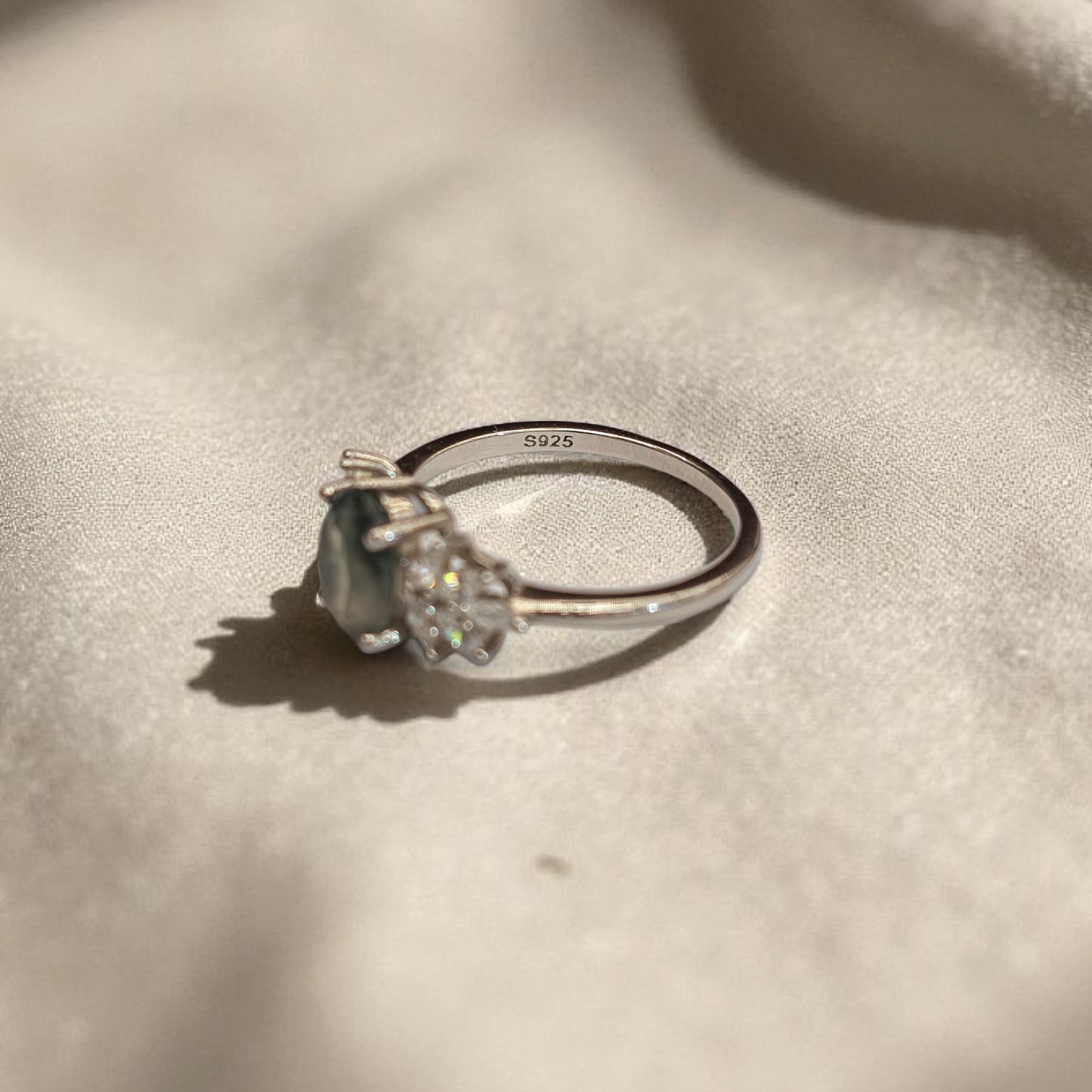 FLAMMAE Agata muschio - argento