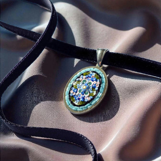 Ciondolo celeste argento