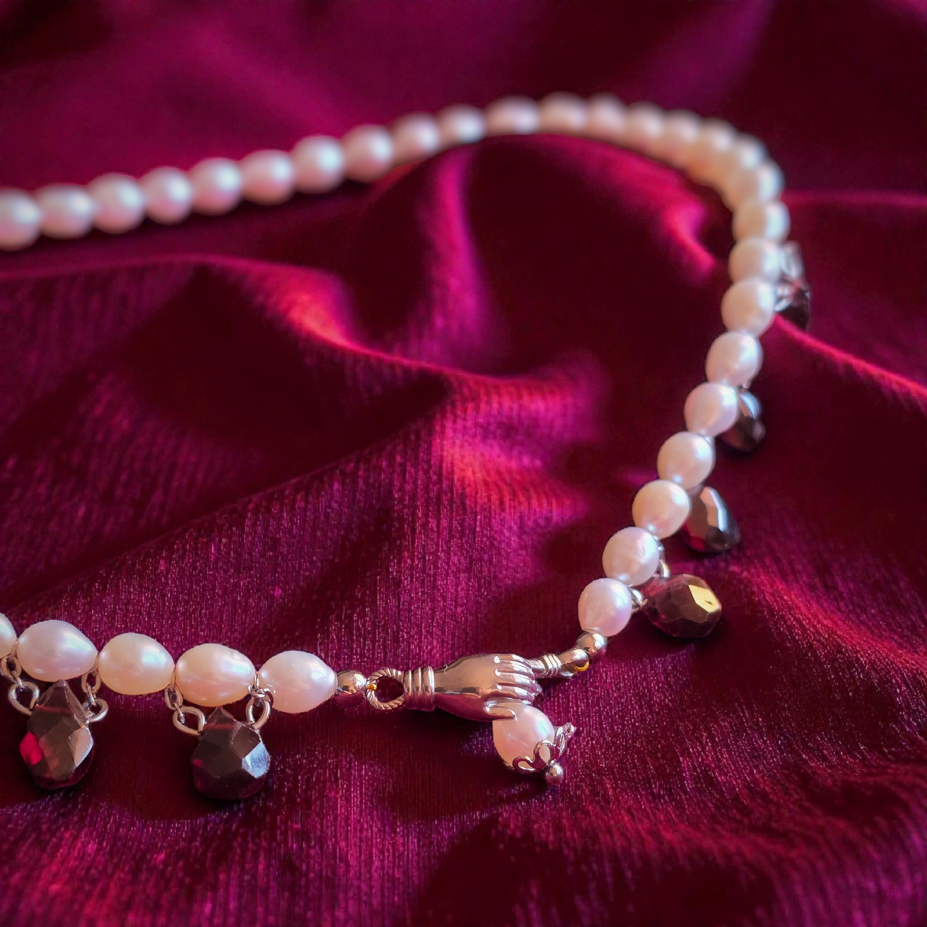 Collier Bolena granato argento