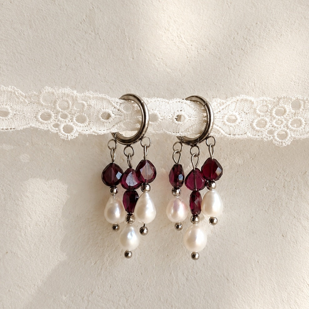 Orecchini Crotalia granato argento