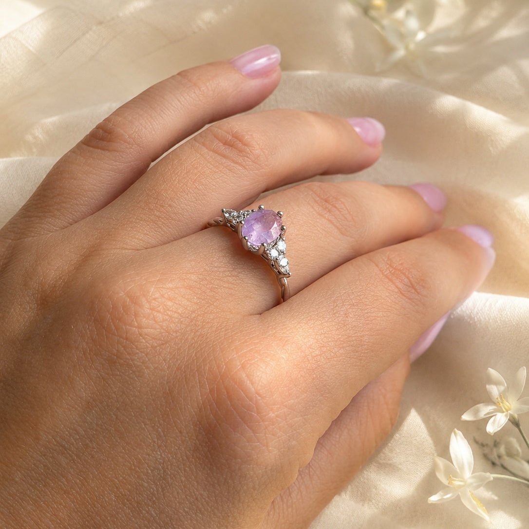 Anello in ametista - taglio gemma