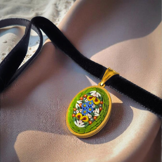 Ciondolo verde acido oro