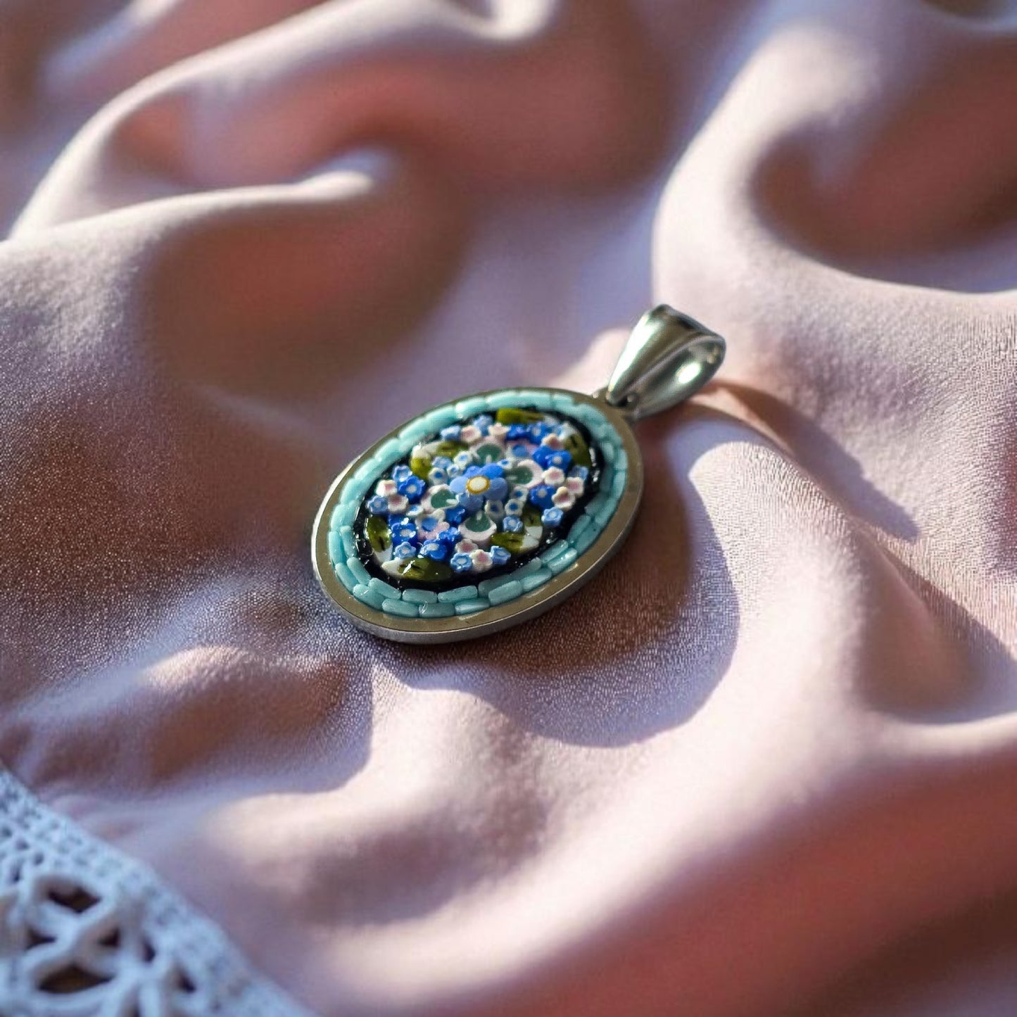 Ciondolo celeste argento