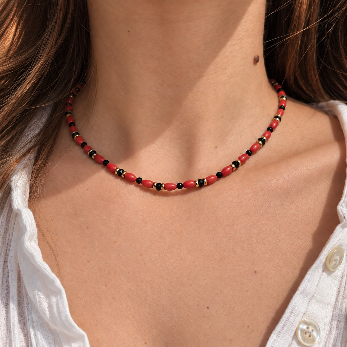 Collanina Caterina - corallo rosso