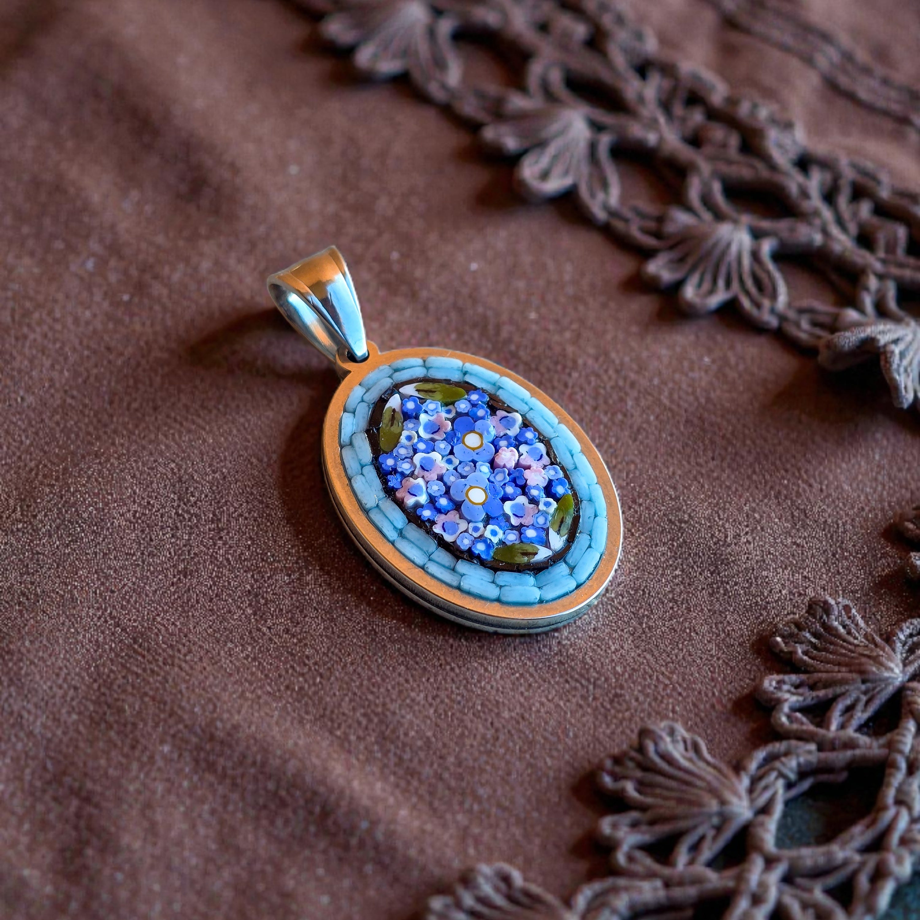 Ciondolo celeste argento