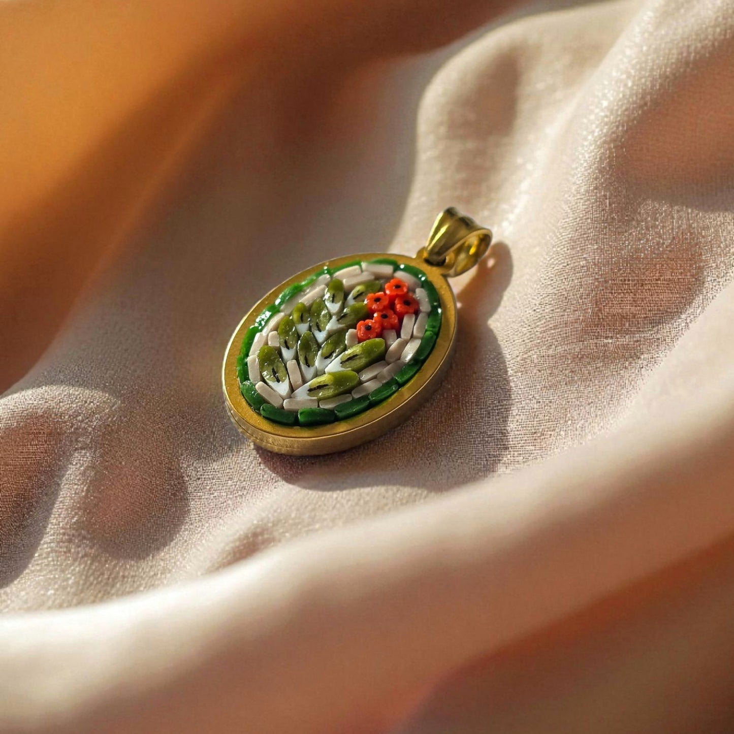 Ciondolino ovale alloro - oro