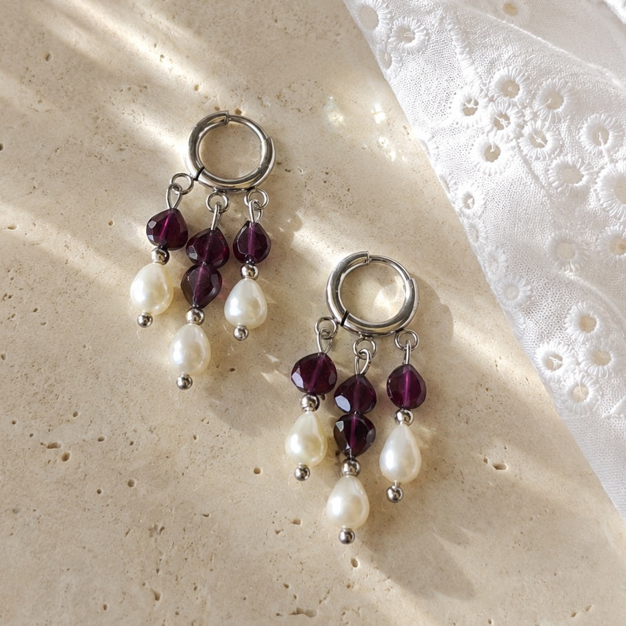 Orecchini Crotalia granato argento