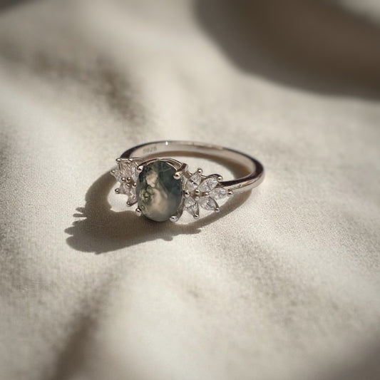 FLAMMAE Agata muschio - argento