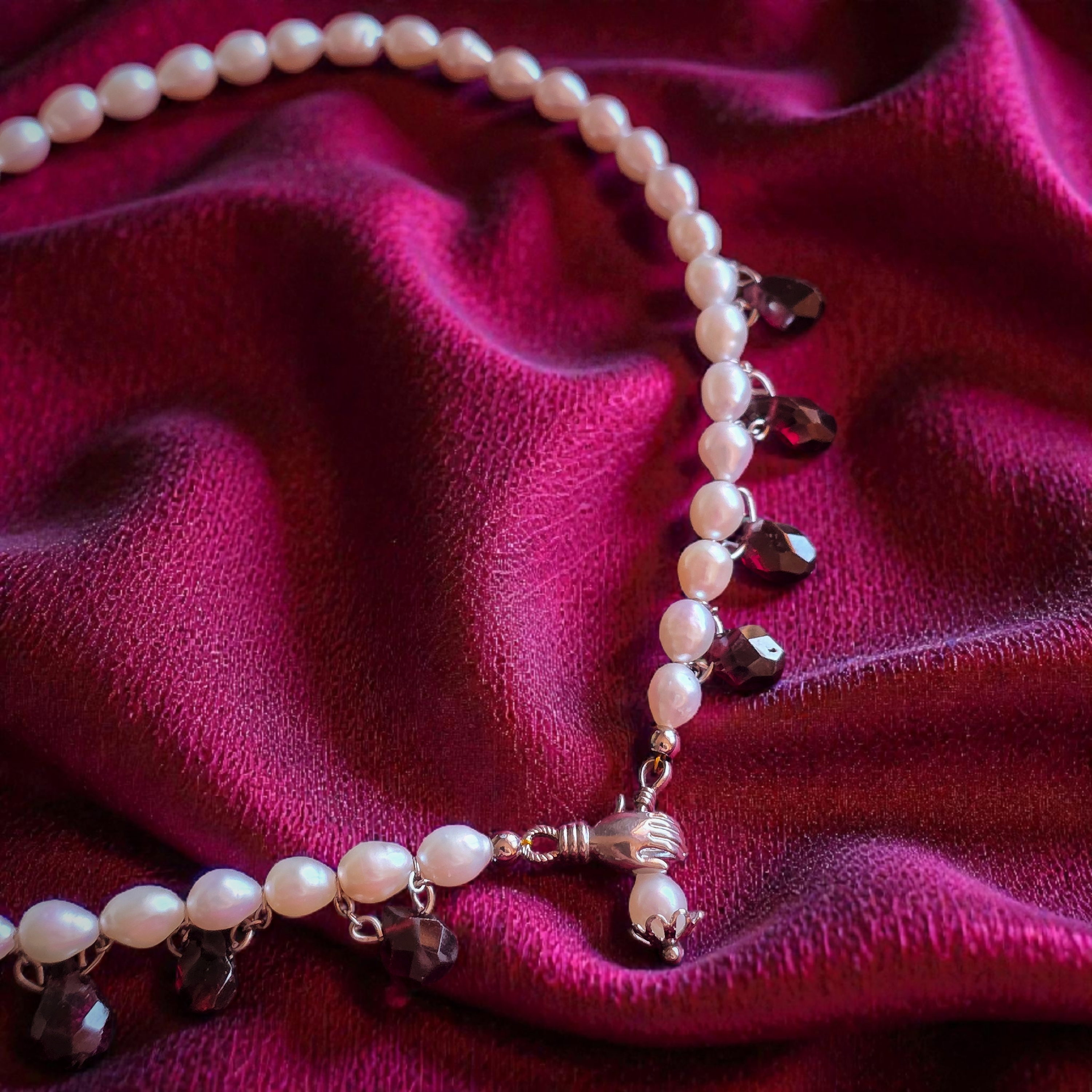 Collier Bolena granato argento