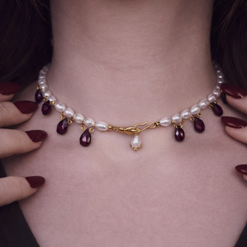 Collier Bolena granato oro